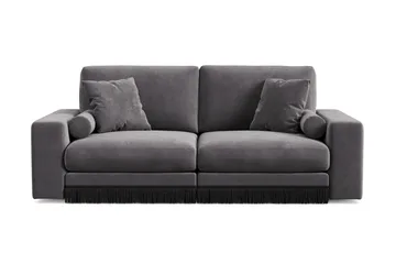 Arken Lyx 3-sits Djup Sammetssoffa - Mörkgrå - Products - Möbler - Soffa - 3 sits soffa