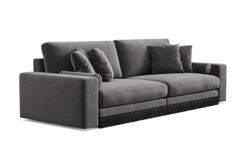 Arken Lyx 4-sits Djup Sammetssoffa - Mörkgrå - Products - Möbler - Soffa - Sammetssoffa