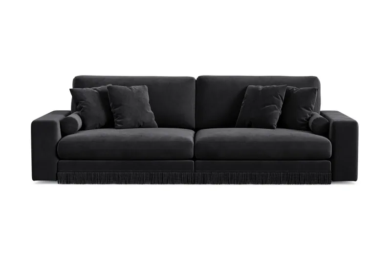 Arken Lyx 4-sits Djup Sammetssoffa - Svart - Products - Möbler - Soffa - Sammetssoffa