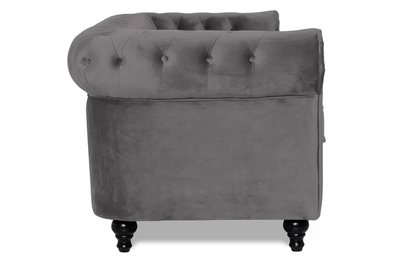 Chesterfield Lyx 3 sits Sammetssoffa - Djup soffa - Mörkgrå - Products - Möbler - Soffa - Chesterfield soffa