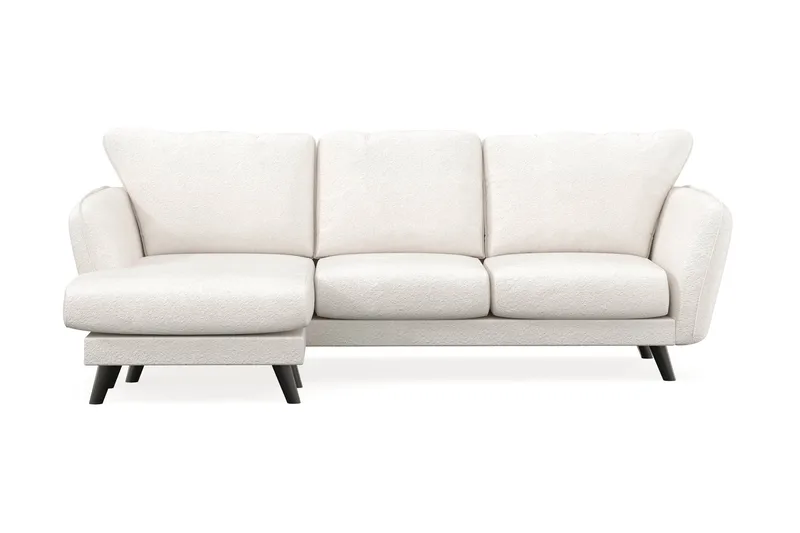 Trend Lyx 3-sits Vänstervänd L-formad Divansoffa i Bouclé - Vit - Products - Möbler - Soffa - Divansoffa & schäslongsoffa - 4 sits soffa med divan