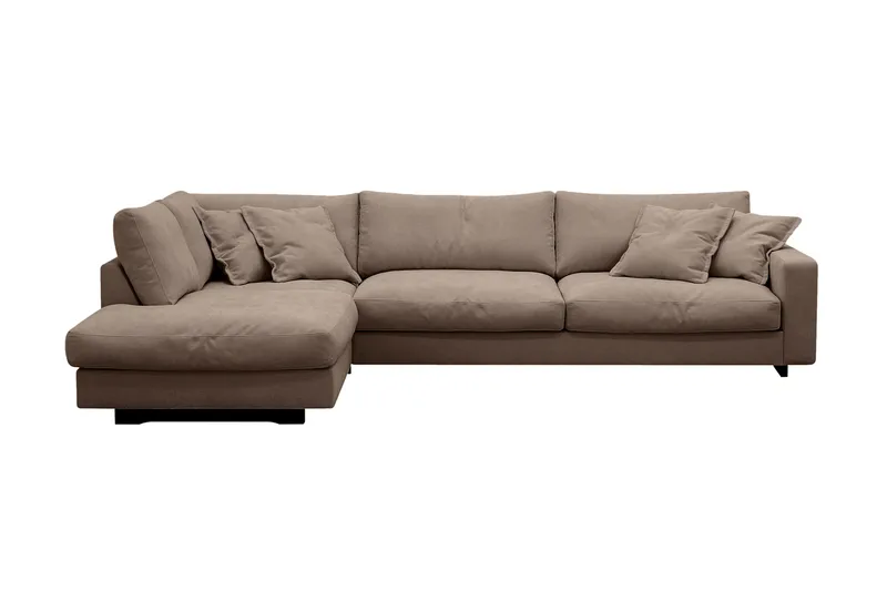Valencia Extra Djup 4-sits Soffa med Schäslong Vänster - Mörkbrun - Products - Möbler - Soffa - Divansoffa & schäslongsoffa - 4 sits soffa med divan