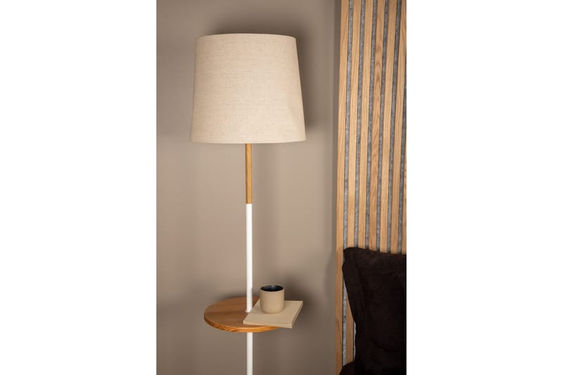 Hattman Golvlampa - Linne/Marmor/Beige/Brun/Vit - Products - Belysning - Lampor & belysning inomhus - Golvlampa