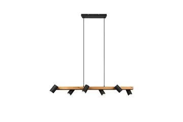 Marley Taklampa 115cm 6L 6xGU10 mattsvart/ trä - Matt svart/Trä - Products - Belysning - Lampor & belysning inomhus - Taklampa & takbelysning - Kökslampa & taklampa kök