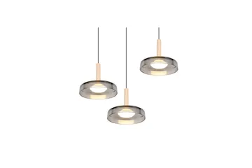 Pendel TRIO Celeste 3-del, Mattsvart/kromad/trä - 3-del, Mattsvart/kromad/trä - Products - Belysning - Lampor & belysning inomhus - Taklampa & takbelysning - Kökslampa & taklampa kök