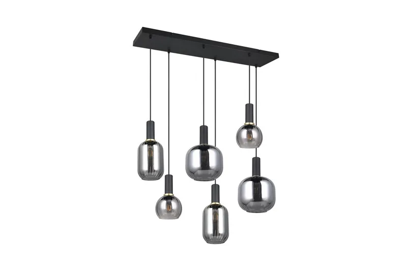 Pendel TRIO Diva 6-del, Mattsvart/kromad - 6-del, Mattsvart/kromad - Products - Belysning - Lampor & belysning inomhus - Taklampa & takbelysning - Kökslampa & taklampa kök