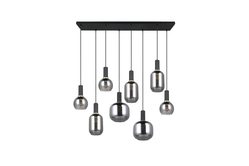 Pendel TRIO Diva 8-del, Mattsvart/kromad - 8-del, Mattsvart/kromad - Products - Belysning - Lampor & belysning inomhus - Taklampa & takbelysning - Kökslampa & taklampa kök