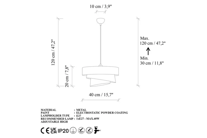 Taklampa Miwako Svart - Svart - Products - Belysning - Lampor & belysning inomhus - Taklampa & takbelysning - Pendellampa & hänglampa