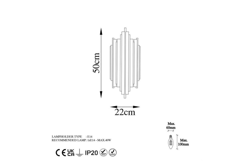 Vägglampa Raoji Krom - Krom - Products - Belysning - Lampor & belysning inomhus - Vägglampa - Väggplafond