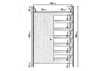 Amerbach Garderob 100x40 cm - Natur - Products - Förvaring - Garderober & garderobssystem