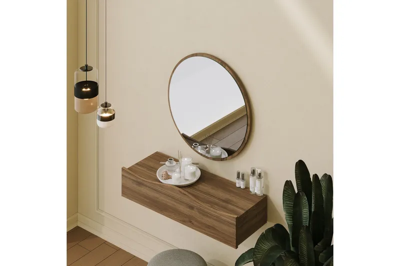 Princesse Väggskåp med Spegel 82 cm - Valnöt - Products - Förvaring - Badrumsförvaring - Spegelskåp