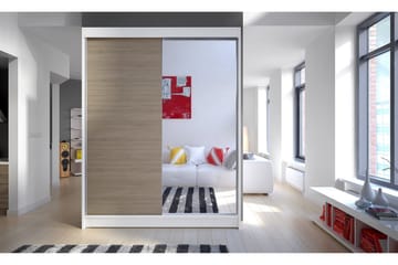 Camino Garderob 150x58x200 cm LED-belysning - Beige/Vit - Products - Förvaring - Garderober & garderobssystem