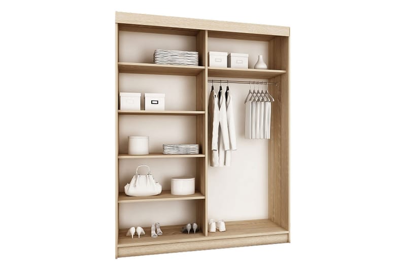 Dunkra Garderob m. Spegel 150x200 cm - Vit - Products - Förvaring - Garderober & garderobssystem