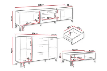Akihiko Möbelset För Vardagsrum - Cashmere - Products - Förvaring - Förvaringsmöbler - Möbelset för vardagsrum