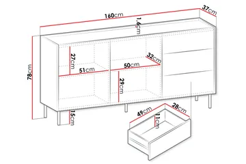 Akihito Byrå 160 cm - Brun - Products - Förvaring - Förvaringsmöbler - Byrå