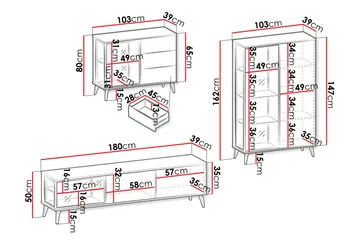Akinari Möbelset För Vardagsrum - Natur/Beige - Products - Förvaring - Förvaringsmöbler - Möbelset för vardagsrum