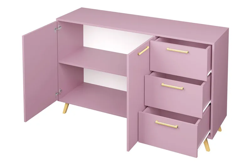 Escaldes Byrå 41x139 cm - Lila/Guld - Products - Förvaring - Förvaringsmöbler - Byrå - Hallbyrå