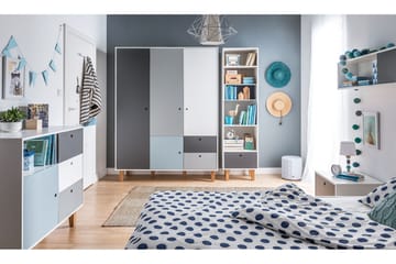 Concept Byrå Vit/Mörkgrå/Blå - VOX - Products - Förvaring - Förvaringsmöbler - Byrå