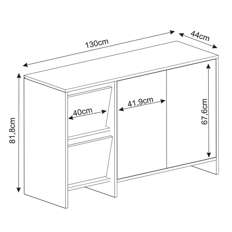 Crala Konsol 130x81,8x44 cm - Valnöt - Products - Förvaring - Förvaringsmöbler - Sideboard & skänk