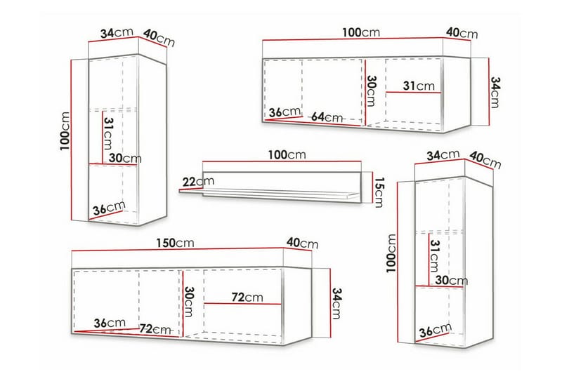 Dunvegan Möbelset För Vardagsrum White - Products - Förvaring - Förvaringsmöbler - Möbelset för vardagsrum