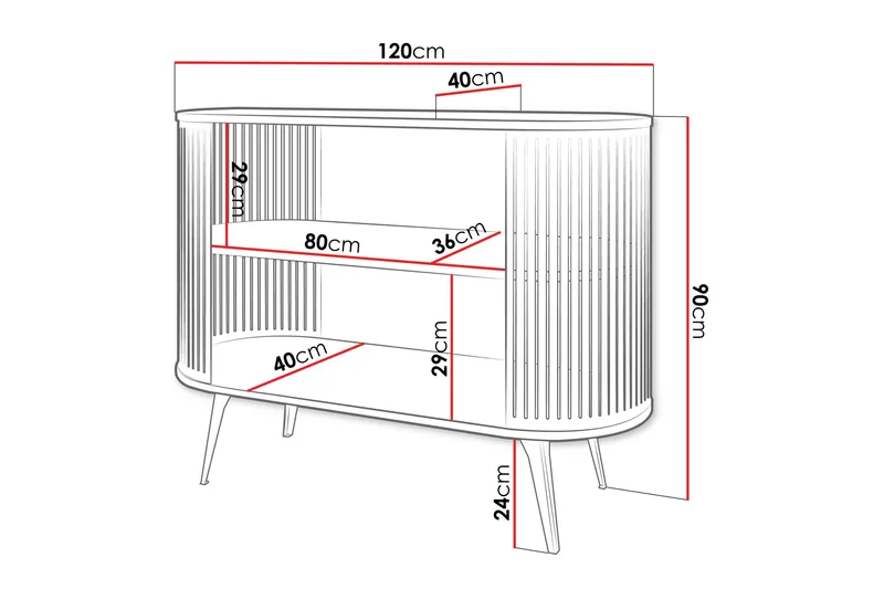 Galia Skänk 120x40 cm - Svart/Beige - Products - Förvaring - Förvaringsmöbler - Sideboard & skänk