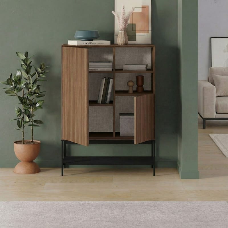 Kenvor Sideboard 90x125x40 cm - Milano Walnut, Wood Black, Black - Products - Förvaring - Förvaringsmöbler - Sideboard & skänk