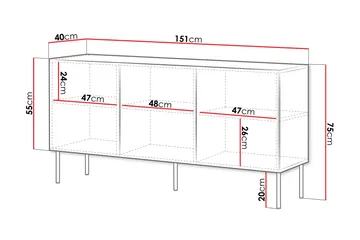 Laholm Byrå 151 cm - Vit - Products - Förvaring - Förvaringsmöbler - Byrå