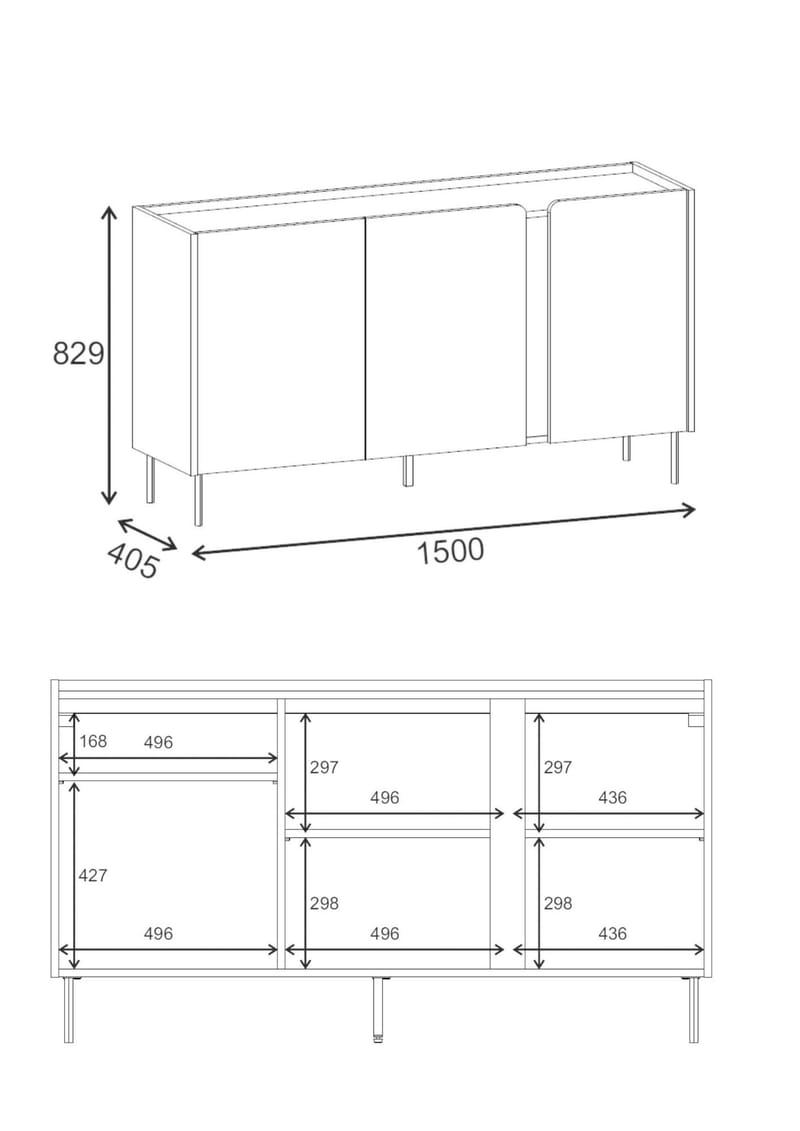 Lomar Konsol 150x82,9x40,5 cm - santsten naturlig ek - Products - Förvaring - Förvaringsmöbler - Sideboard & skänk