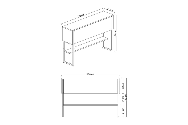 Luxe Byrå 120 cm - Guld/Valnöt - Products - Förvaring - Förvaringsmöbler - Byrå