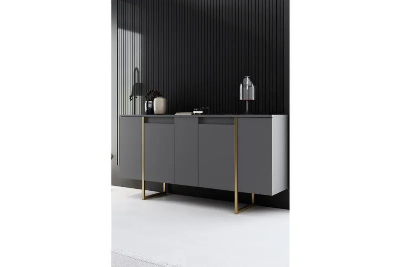 Luxe Konsollbord 160 cm - Grå/Guld - Products - Förvaring - Förvaringsmöbler - Sideboard & skänk