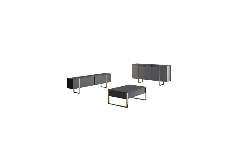 Luxe Konsollbord 160 cm - Grå/Guld - Products - Förvaring - Förvaringsmöbler - Sideboard & skänk