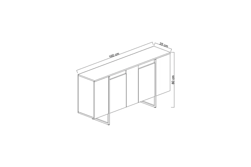 Luxe Konsollbord 160 cm - Grå/Guld - Products - Förvaring - Förvaringsmöbler - Sideboard & skänk