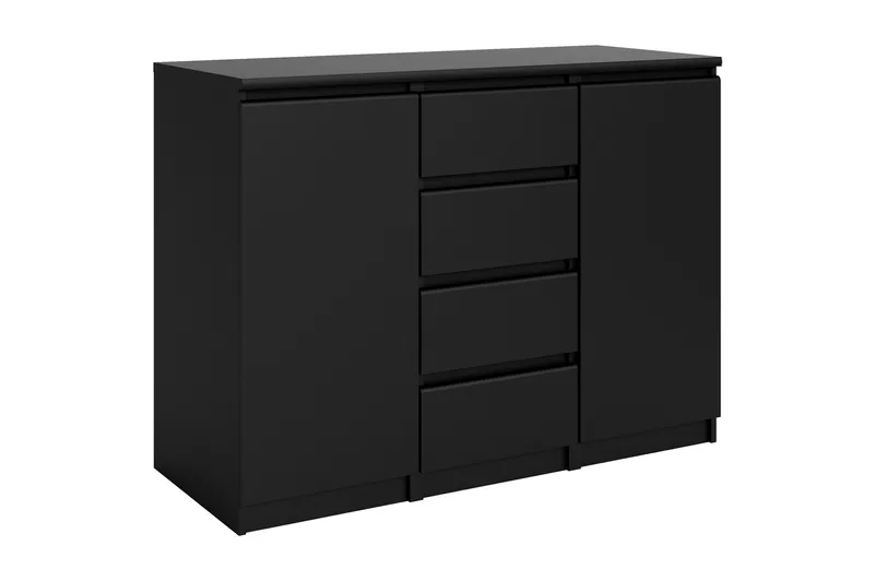Naia Skänk med 2 Dörrar + 4 Lådor - Mattsvart - Products - Förvaring - Förvaringsmöbler - Sideboard & skänk