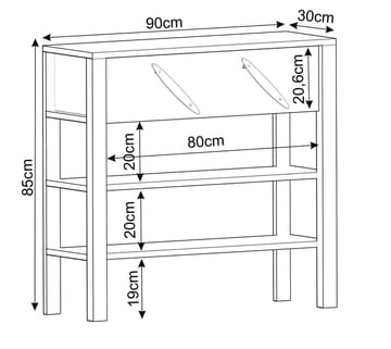 Relon Byrå 90x85x30 cm - Antik valnöt - Products - Förvaring - Förvaringsmöbler - Sideboard & skänk