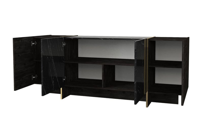 Riello Sidobord 180 cm - Svart|Guld - Products - Förvaring - Förvaringsmöbler - Sideboard & skänk