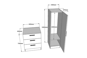Rinorea Förvaringsskåp 40x140 cm - Vit - Products - Förvaring - Förvaringsmöbler - Byrå