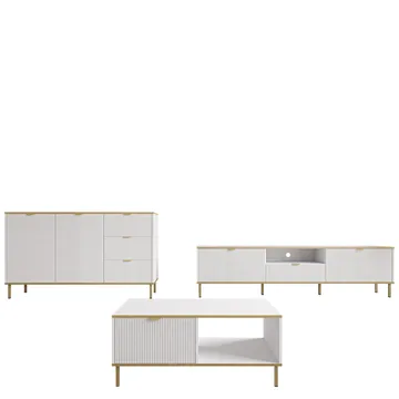 Salmor Möbelset För Vardagsrum - Vit - Products - Förvaring - Förvaringsmöbler - Möbelset för vardagsrum