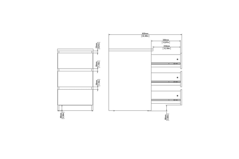 Salomns Byrå 70,1 cm - Svart - Products - Förvaring - Förvaringsmöbler - Byrå