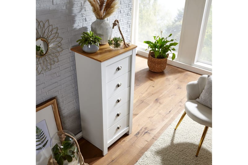 Seddik Sideboard 39 cm Rektangulär - Vit/Natur - Products - Förvaring - Förvaringsmöbler - Sideboard & skänk