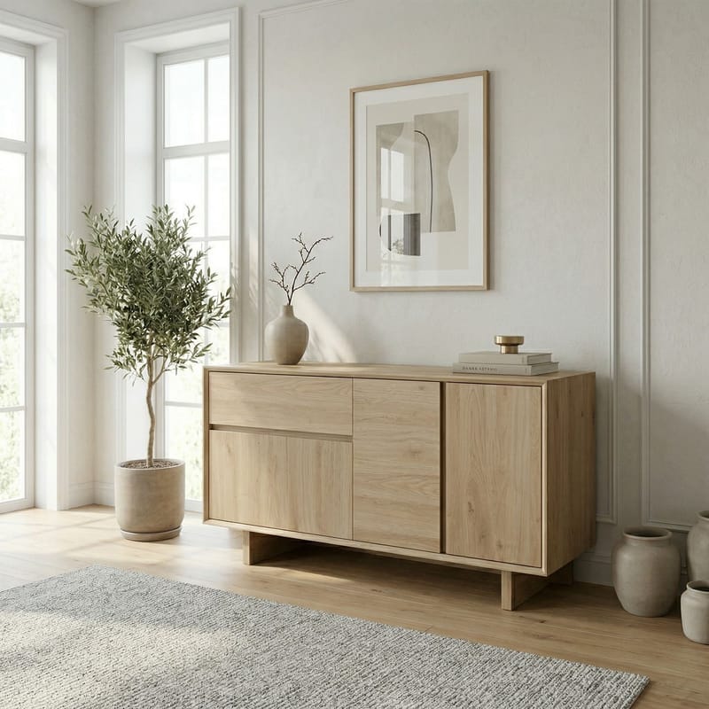 Tavon Konsol 146x76x45 cm - Naturlig ek - Products - Förvaring - Förvaringsmöbler - Sideboard & skänk