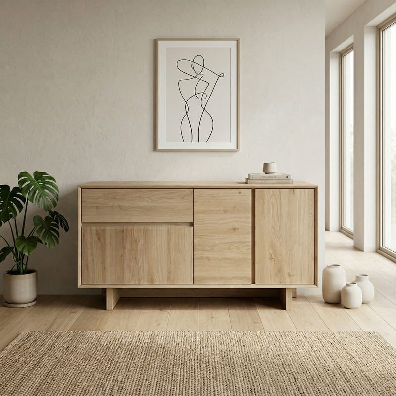 Tavon Konsol 146x76x45 cm - Naturlig ek - Products - Förvaring - Förvaringsmöbler - Sideboard & skänk