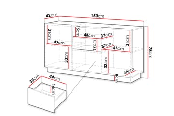 Torvalen Skänk 150x42 cm - Svart - Products - Förvaring - Förvaringsmöbler - Sideboard & skänk