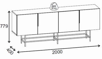 Truvia Konsol 200x77,9x40 cm - Antracit och svart - Products - Förvaring - Förvaringsmöbler - Sideboard & skänk