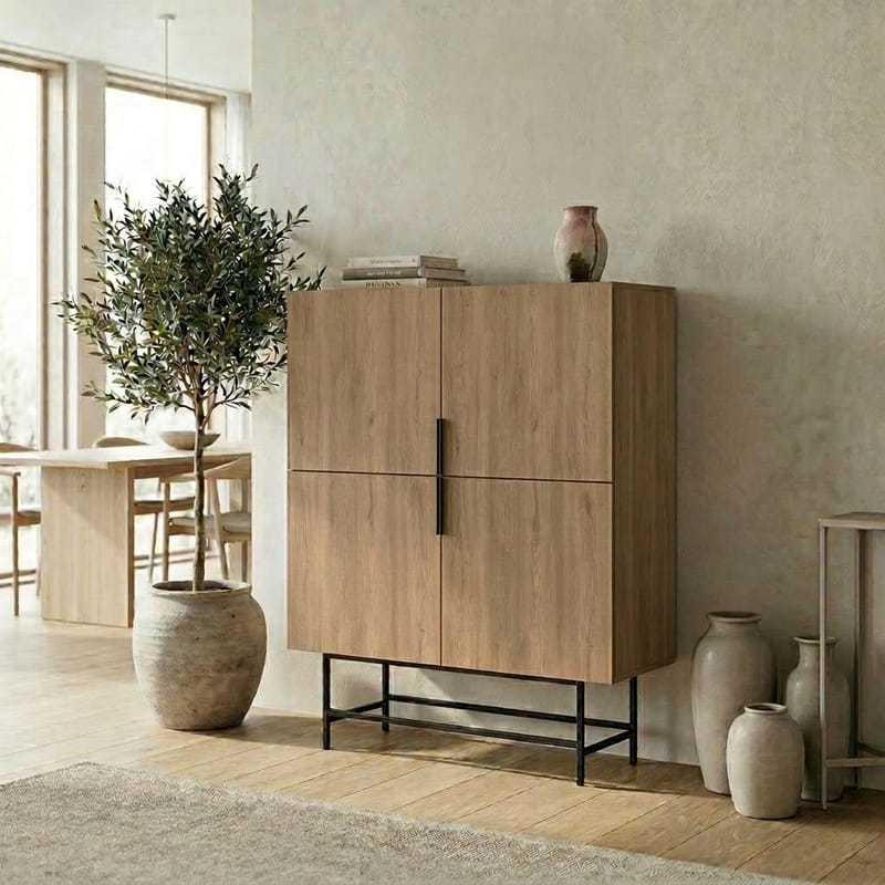Truvia Sideboard 100x128x40 cm - naturlig ek svart - Products - Förvaring - Förvaringsmöbler - Sideboard & skänk