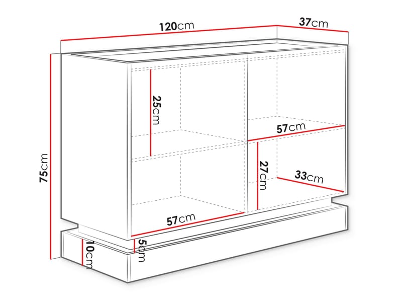 Zelric Skänk 120x37 cm - Beige - Products - Förvaring - Förvaringsmöbler - Sideboard & skänk