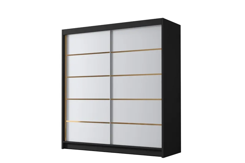 Chavez Garderob 180x215 cm - Vit/Svart - Products - Förvaring - Garderober & garderobssystem - Garderobsskåp