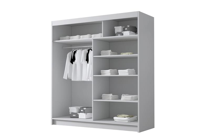 Chavez Garderob 180x215 cm - Vit/Svart - Products - Förvaring - Garderober & garderobssystem - Garderobsskåp