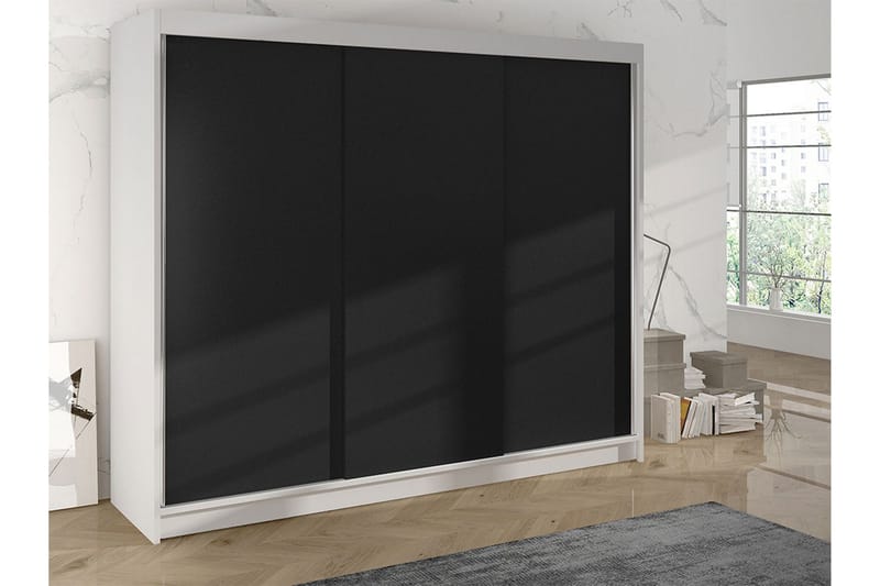 Cyria Garderob 200x215 cm - Svart/Vit - Products - Förvaring - Garderober & garderobssystem - Garderobsskåp