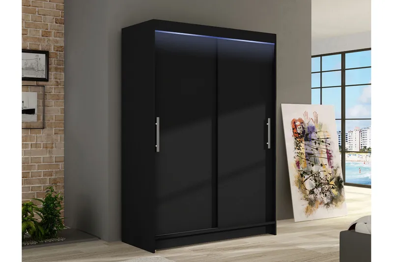 Estella Garderob 120x200 cm - Svart - Products - Förvaring - Garderober & garderobssystem - Garderobsskåp