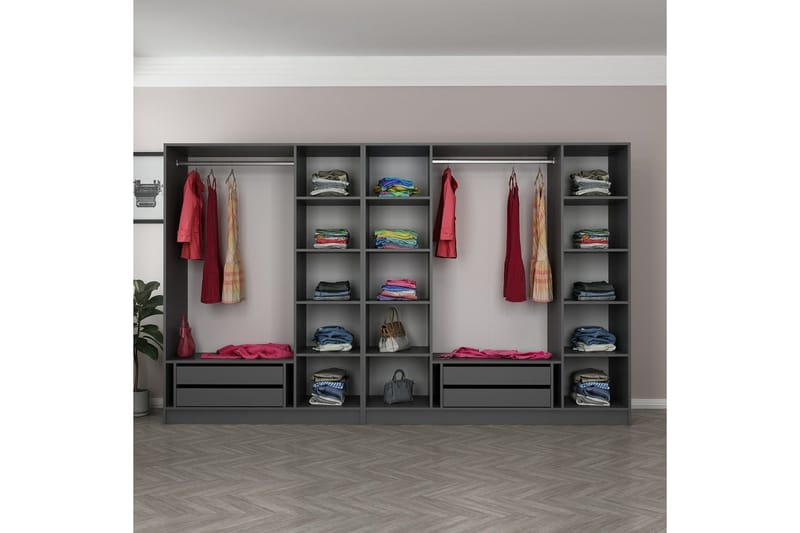 Fruitland Garderob 315 cm - Antracit - Products - Förvaring - Garderober & garderobssystem - Garderobsskåp